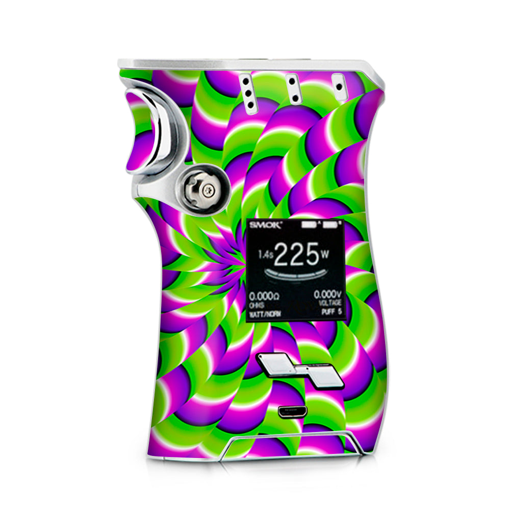  Purple Green Hippy Trippy Psychedelic Motion Swirl Smok Mag kit Skin