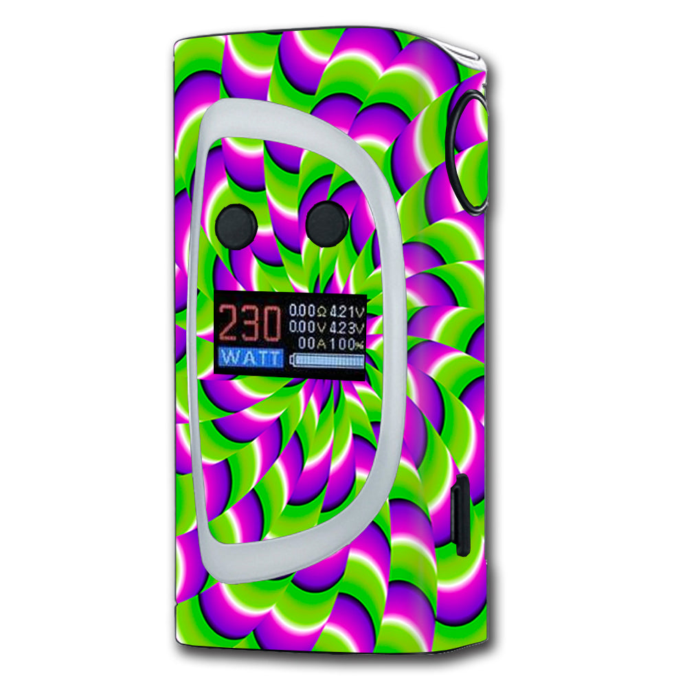  Purple Green Hippy Trippy Psychedelic Motion Swirl Sigelei Kaos Spectrum 230w Skin