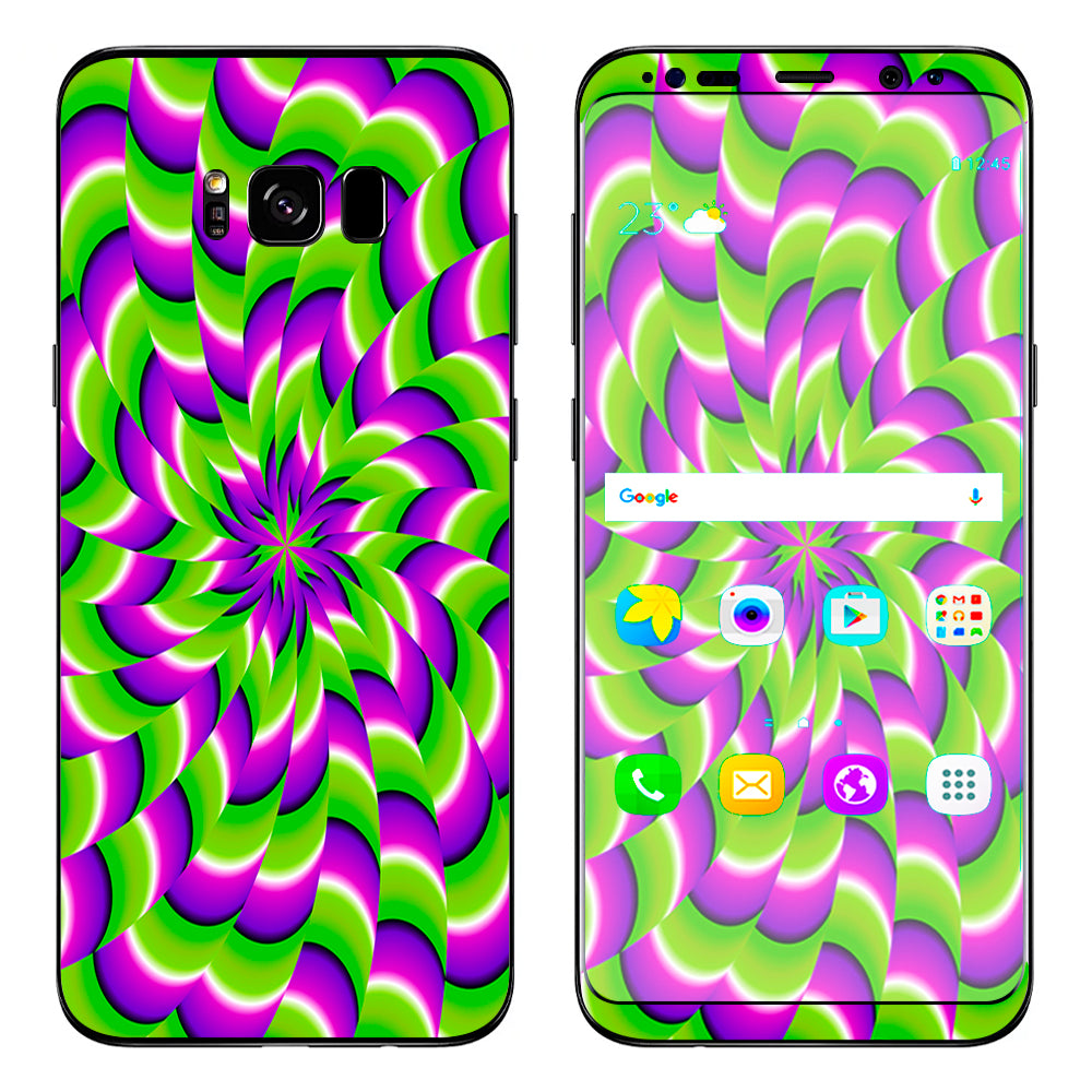  Purple Green Hippy Trippy Psychedelic Motion Swirl Samsung Galaxy S8 Plus Skin