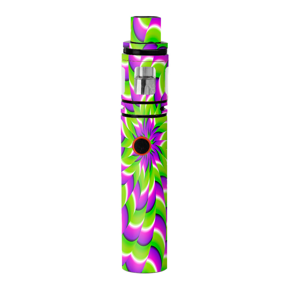  Purple Green Hippy Trippy Psychedelic Motion Swirl Smok Stick V8 Skin