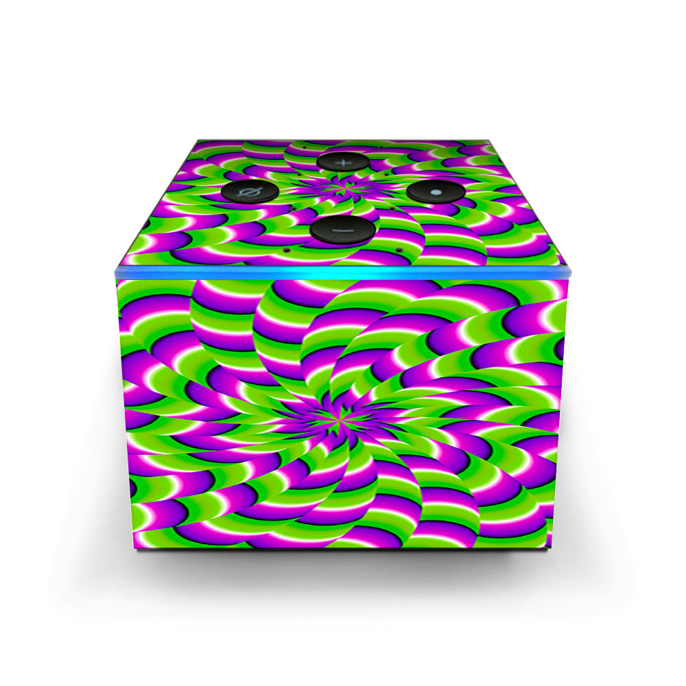  Purple Green Hippy Trippy Psychedelic Motion Swirl Amazon Fire TV Cube Skin