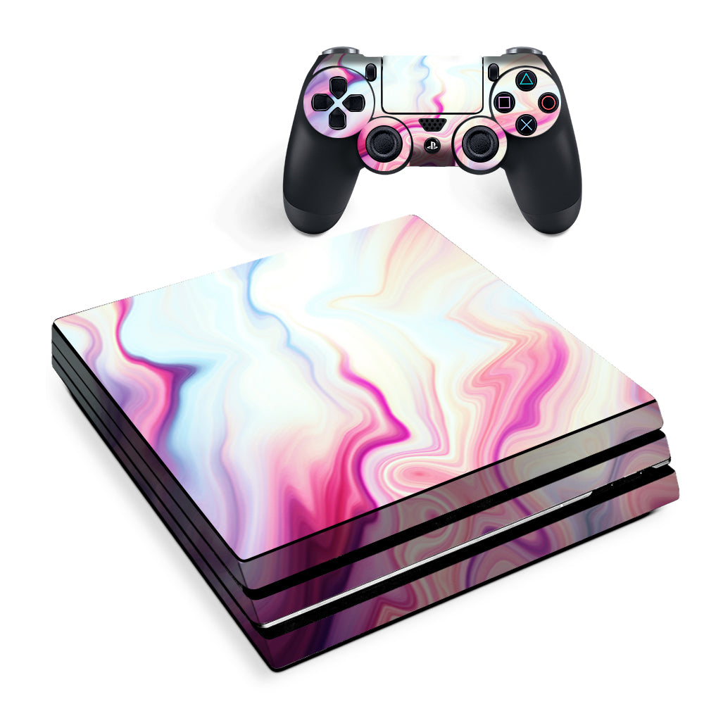 Pink Marble Glass Pastel Sony PS4 Pro Skin