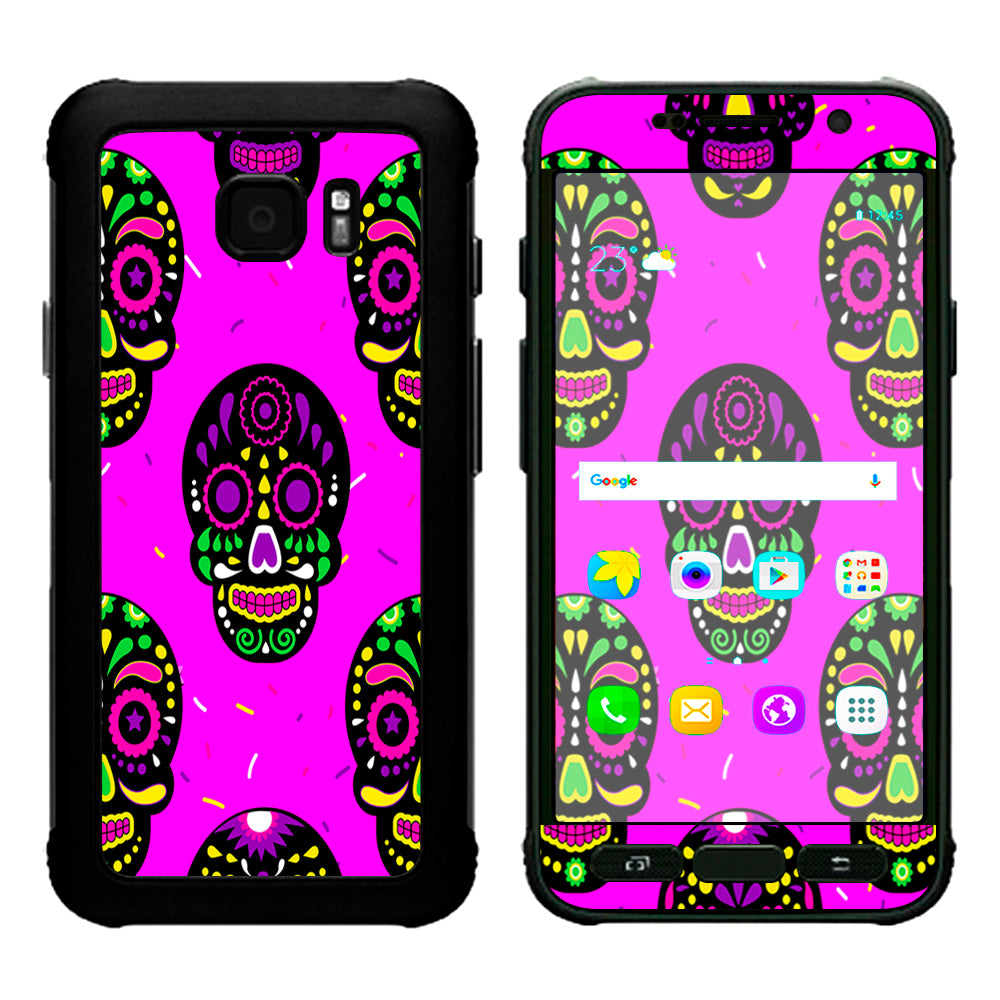  Pink Sugar Skulls Dia De Los Muertos Samsung Galaxy S7 Active Skin