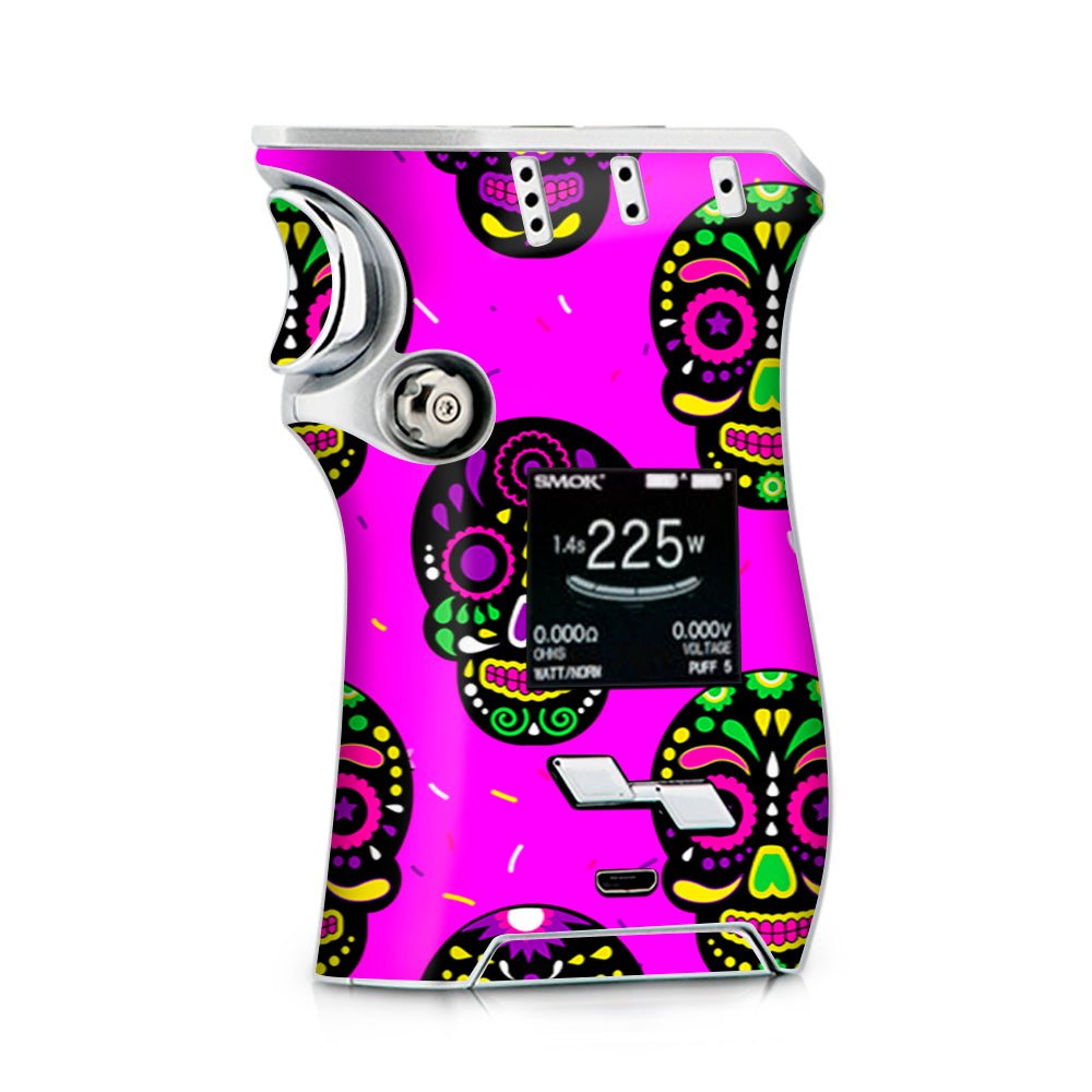 smok mag red skull Pink Sugar Skulls Dia de Los Muertos Smok Mag kit Skin