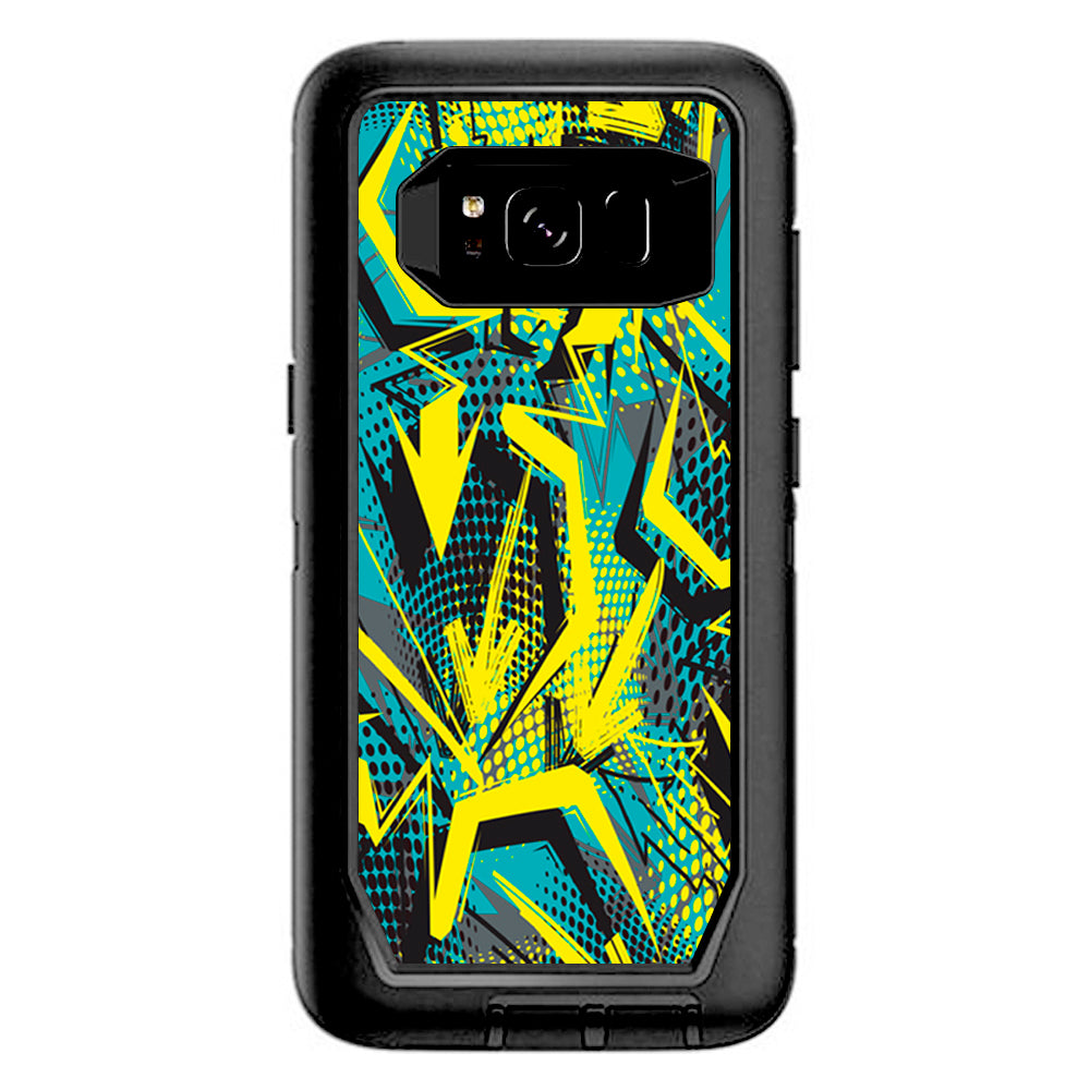  Yellow Blue Pop Art Arrows Otterbox Defender Samsung Galaxy S8 Skin