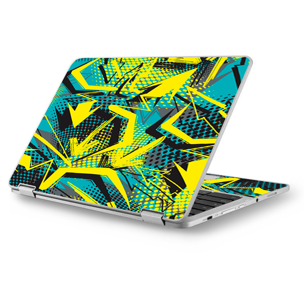  Yellow Blue Pop Art Arrows Asus Chromebook Flip 12.5" Skin
