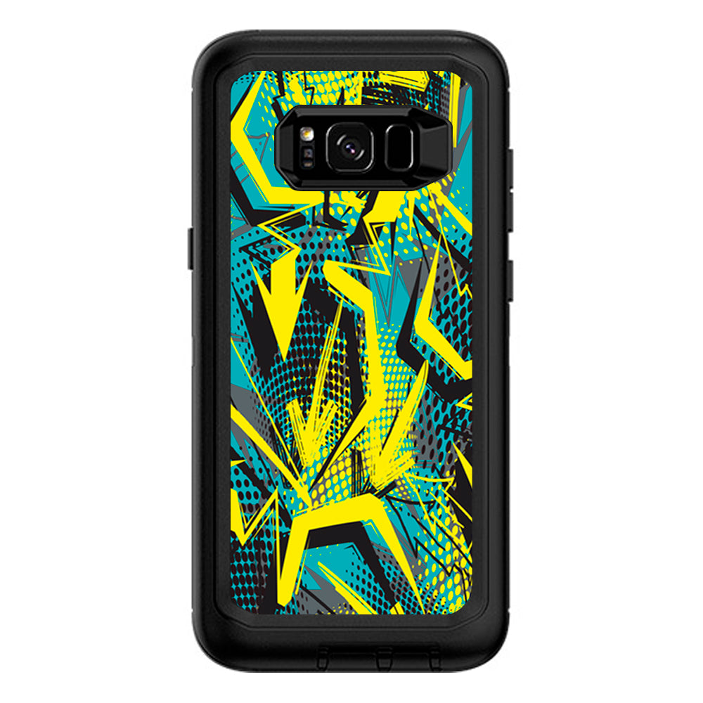  Yellow Blue Pop Art Arrows Otterbox Defender Samsung Galaxy S8 Plus Skin