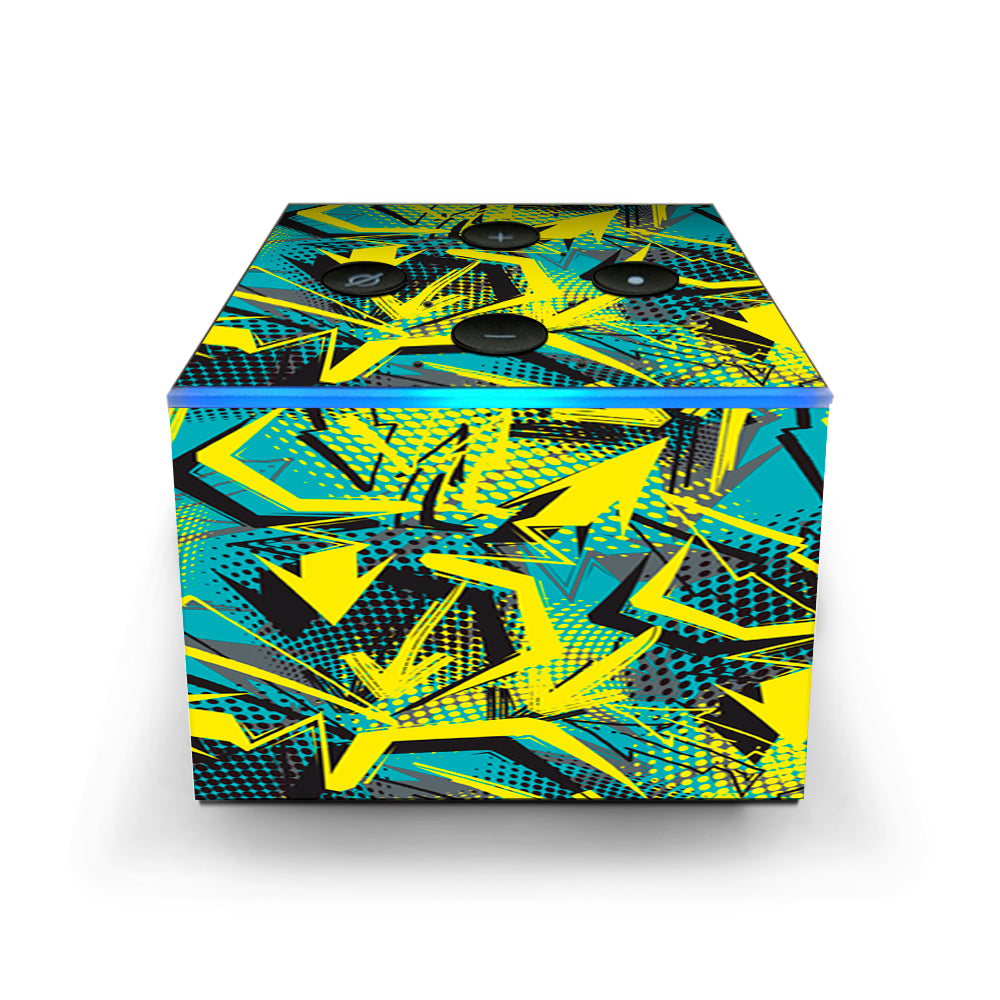  Yellow Blue Pop Art Arrows Amazon Fire TV Cube Skin
