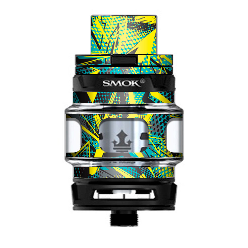  Yellow Blue Pop Art Arrows Prince TFV12 Tank Smok Skin