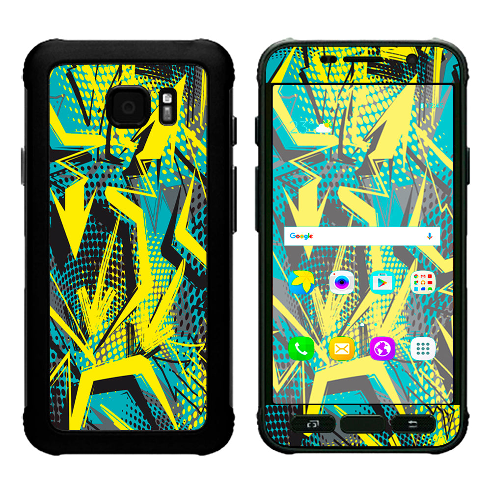  Yellow Blue Pop Art Arrows Samsung Galaxy S7 Active Skin