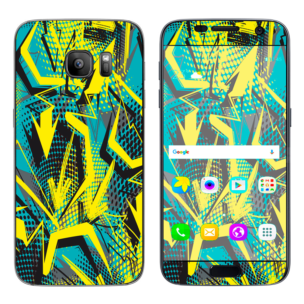  Yellow Blue Pop Art Arrows Samsung Galaxy S7 Skin