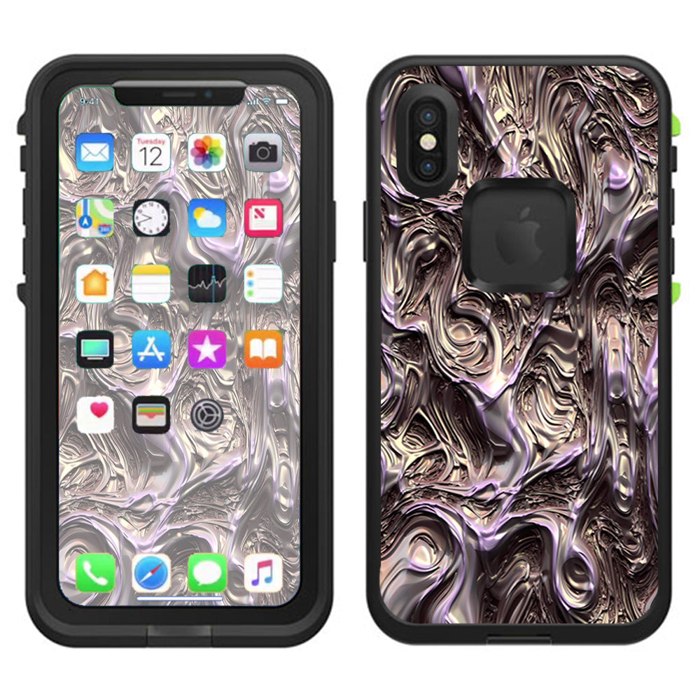 Molten Melted Metal Liquid Formed Terminator Lifeproof Fre Case iPhone X Skin