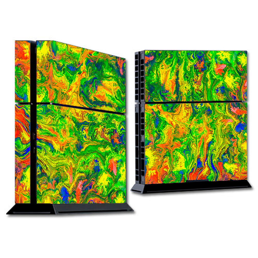 Green Trippy Color Mix Psychedelic Sony Playstation PS4 Skin