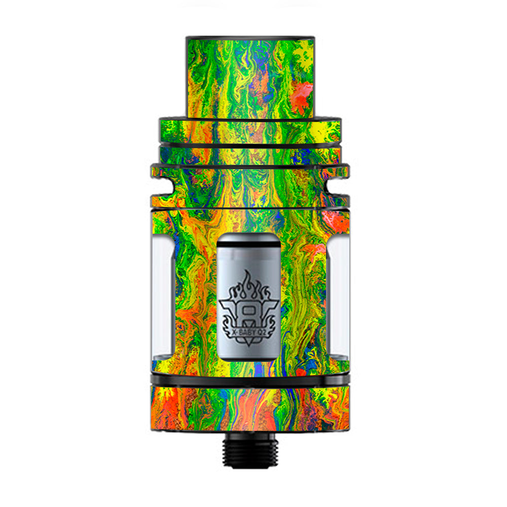  Green Trippy Color Mix Psychedelic TFV8 X-baby Tank Smok Skin