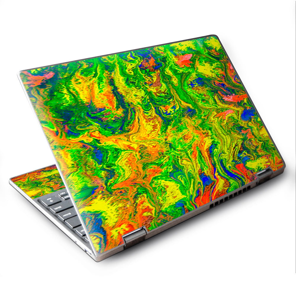  Green Trippy Color Mix Psychedelic Lenovo Yoga 710 11.6" Skin