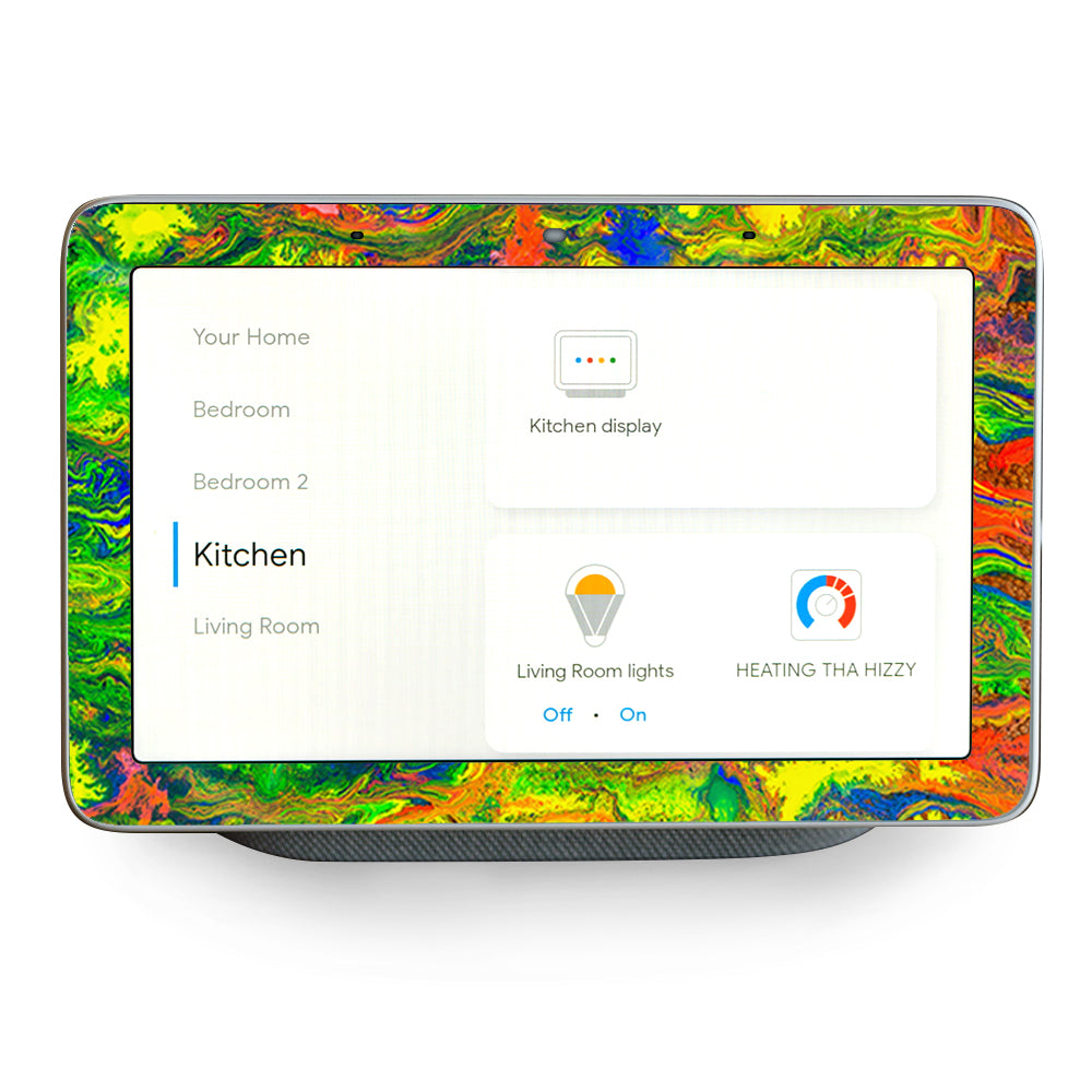 Green Trippy Color Mix Psychedelic Google Home Hub Skin
