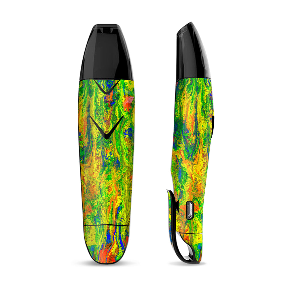 Skin Decal for Suorin Vagon  Vape / green trippy color mix psychedelic