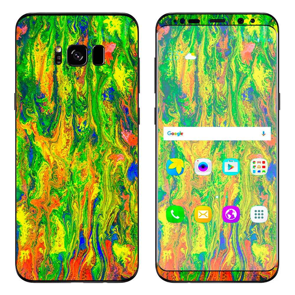  Green Trippy Color Mix Psychedelic Samsung Galaxy S8 Skin