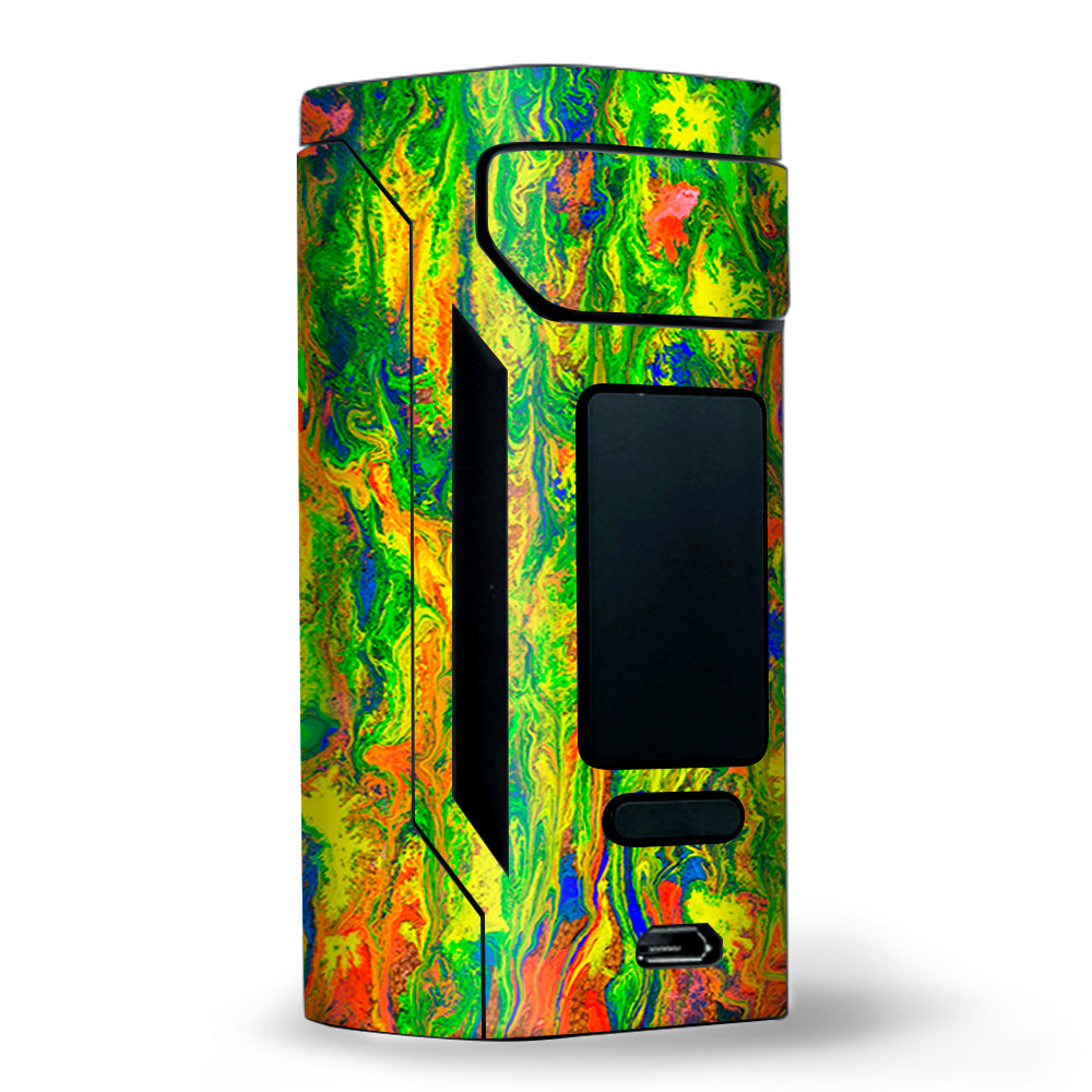  Green Trippy Color Mix Psychedelic Wismec RX2 20700 Skin