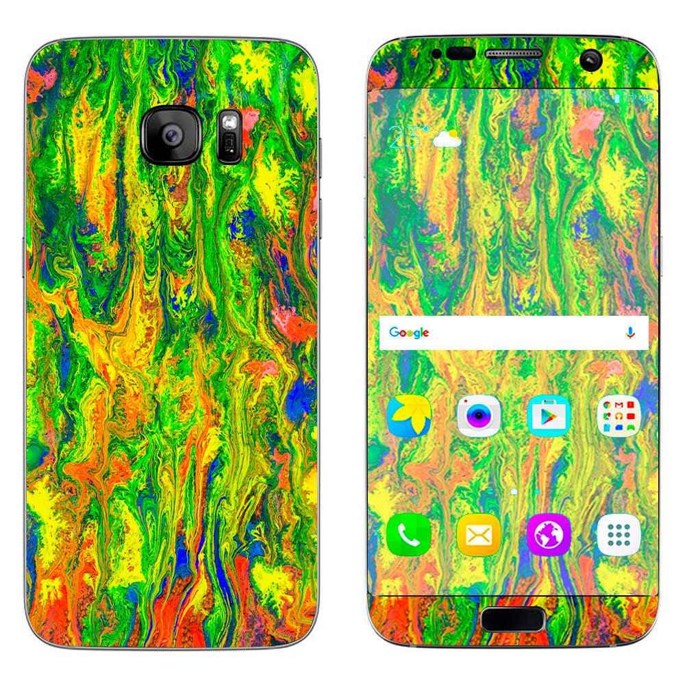  Green Trippy Color Mix Psychedelic Samsung Galaxy S7 Edge Skin