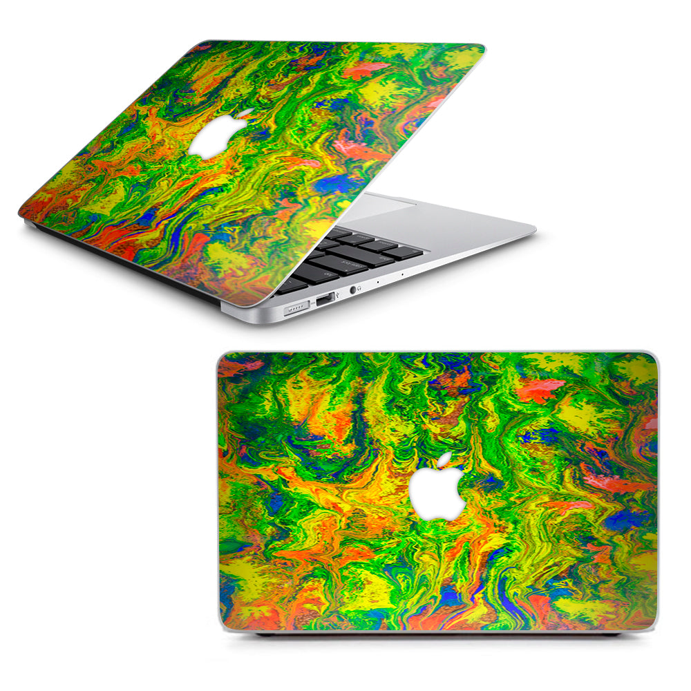  Green Trippy Color Mix Psychedelic Macbook Air 11" A1370 A1465 Skin