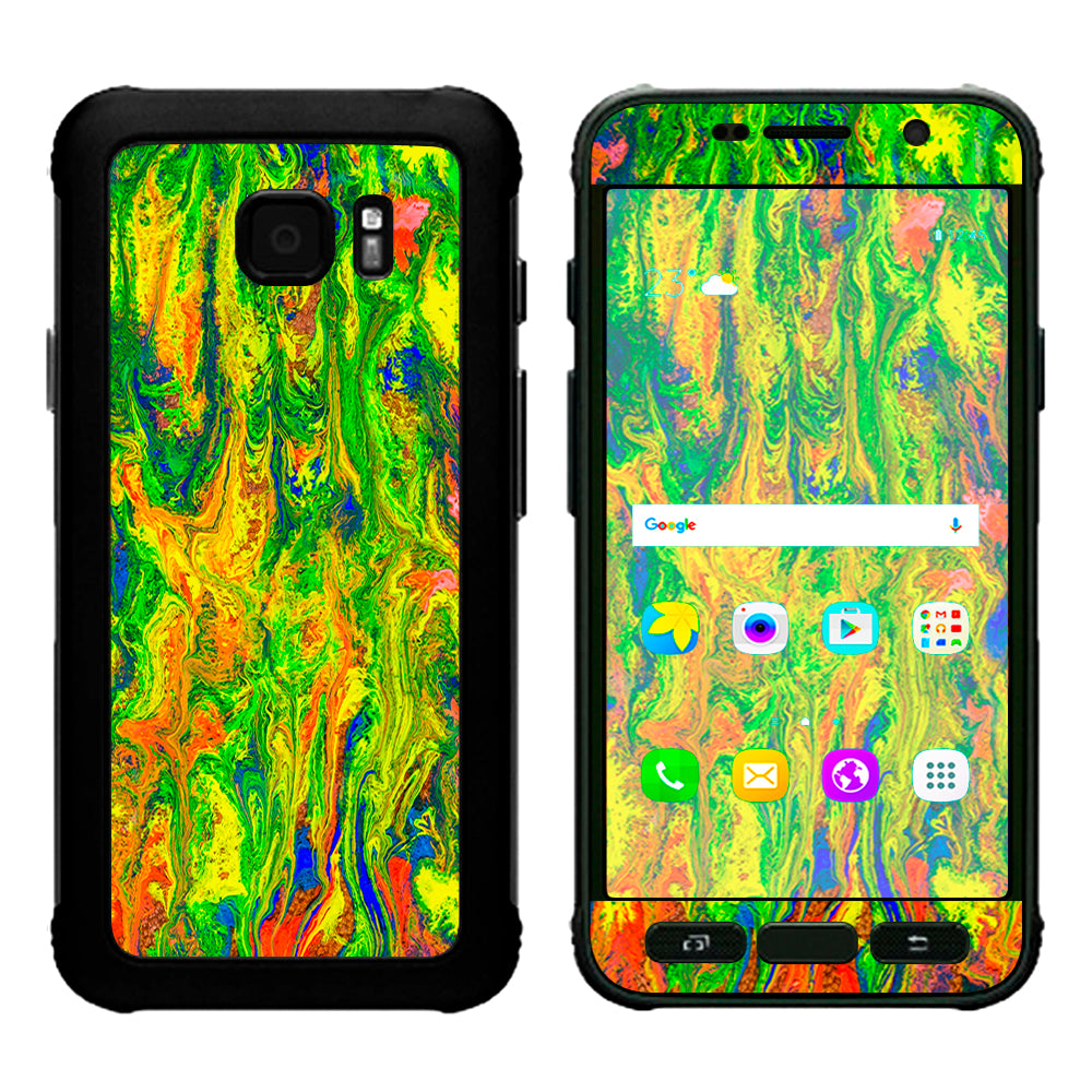  Green Trippy Color Mix Psychedelic Samsung Galaxy S7 Active Skin