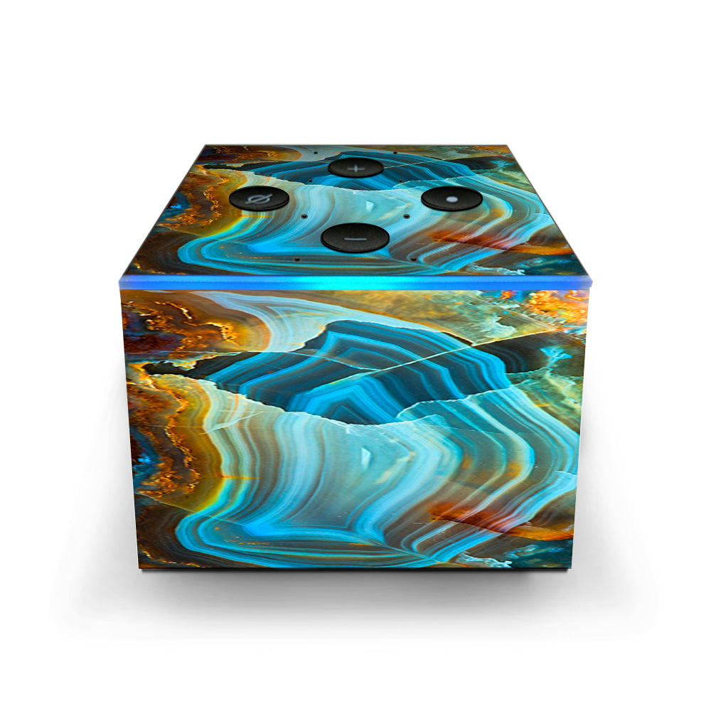  Beautiful Geode Precious Stone Blue Brown Amazon Fire TV Cube Skin
