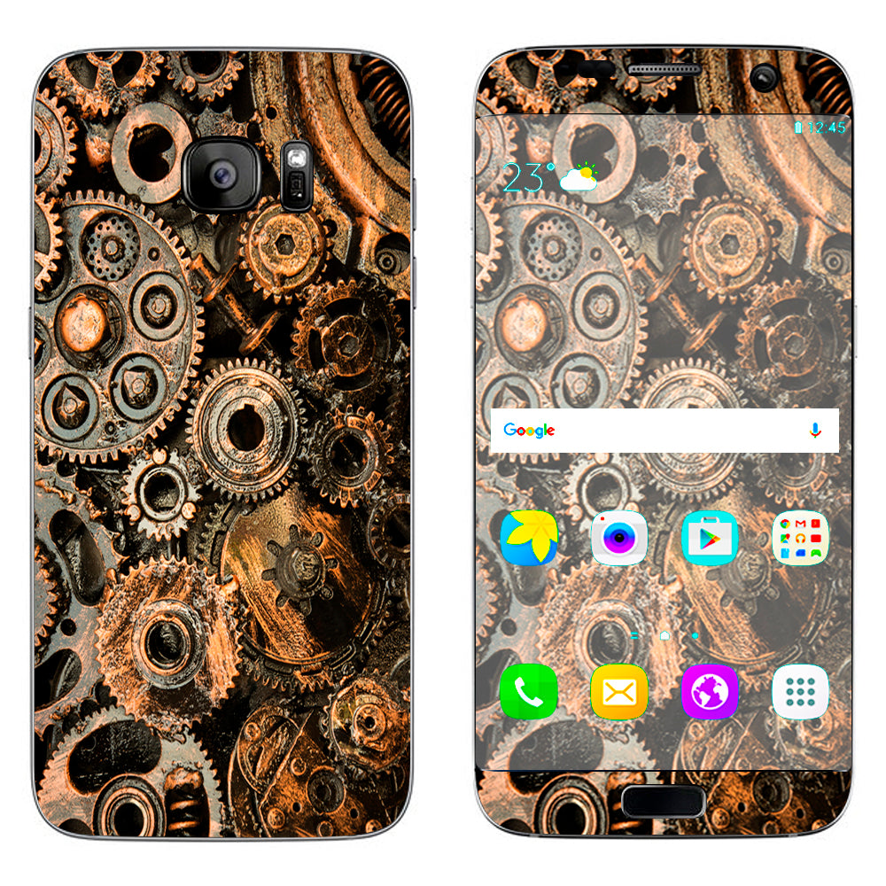  Old Gears Steampunk Patina Samsung Galaxy S7 Edge Skin