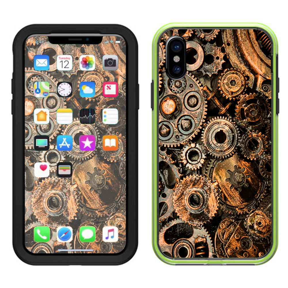  Old Gears Steampunk Patina Lifeproof Slam Case iPhone X Skin