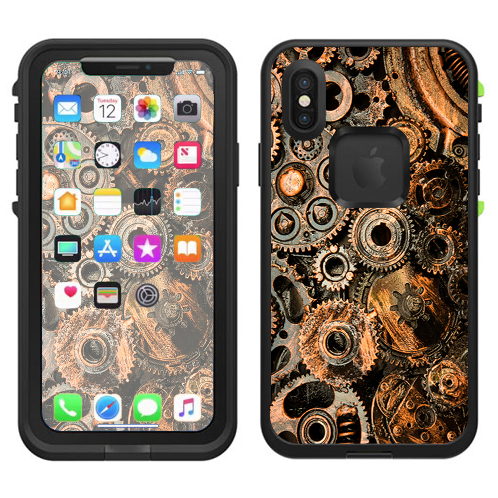 Old Gears Steampunk Patina Lifeproof Fre Case iPhone X Skin