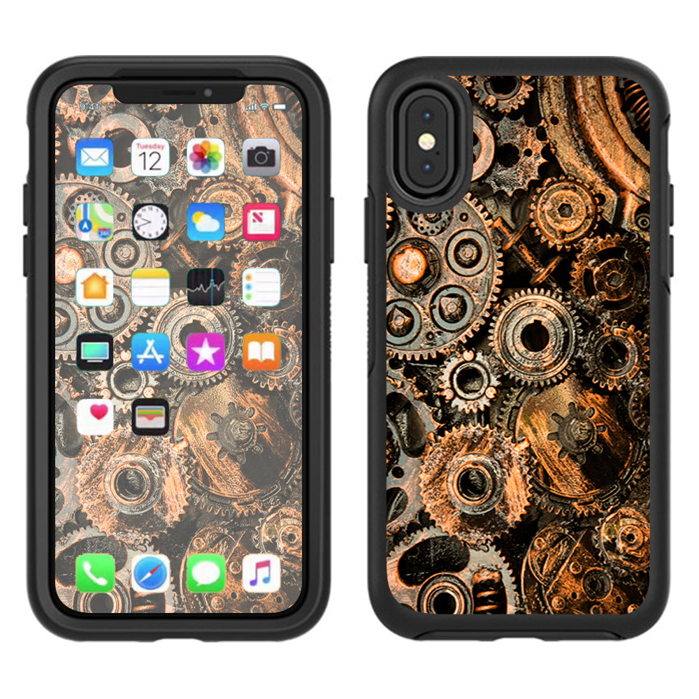 Old Gears Steampunk Patina Otterbox Defender Apple iPhone X Skin