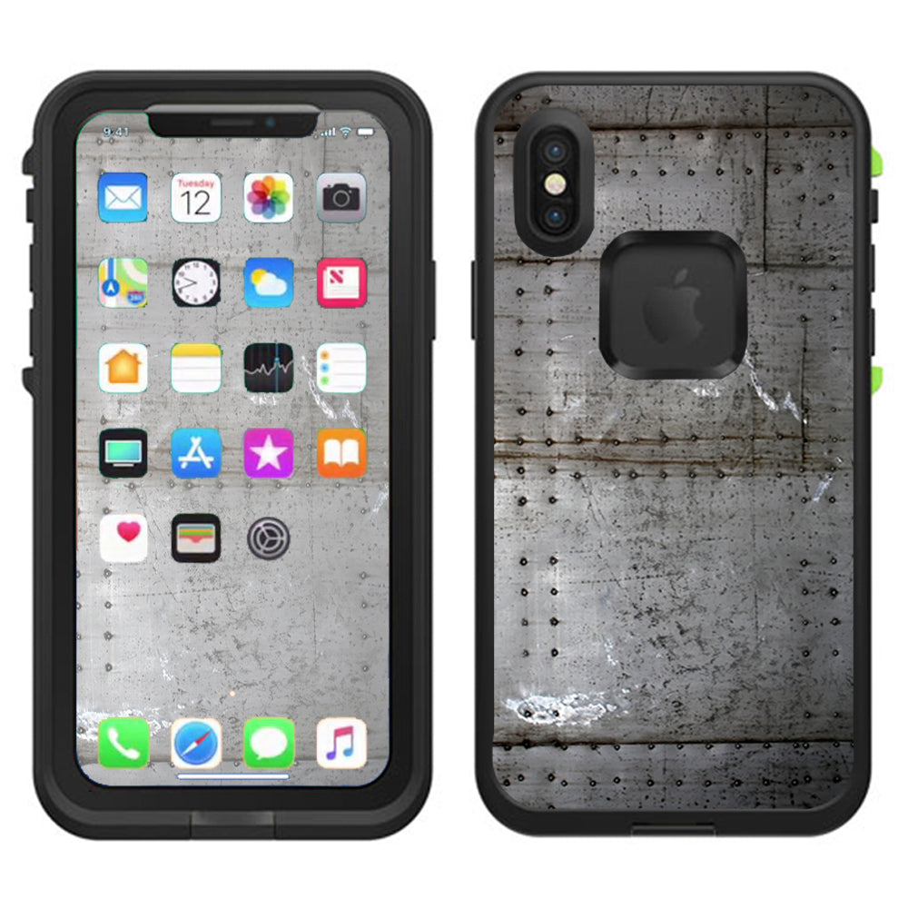  Old Metal Rivets Panels Lifeproof Fre Case iPhone X Skin