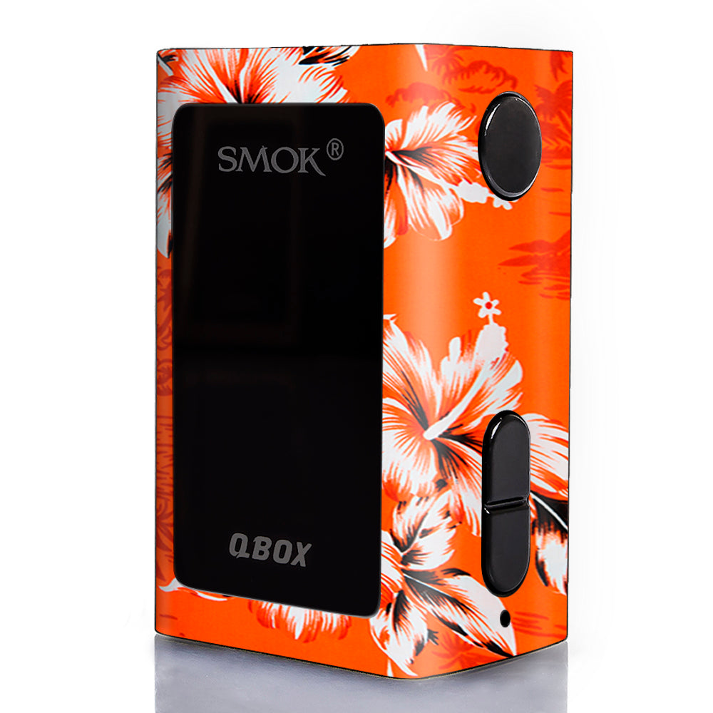  Orange Tropical Hibiscus Flowers Smok Qbox 50w tc Skin