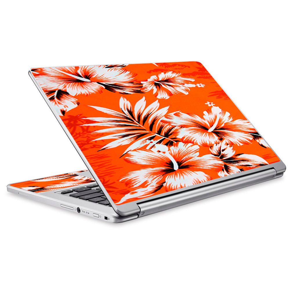 Orange Tropical Hibiscus Flowers Acer Chromebook R13 Skin