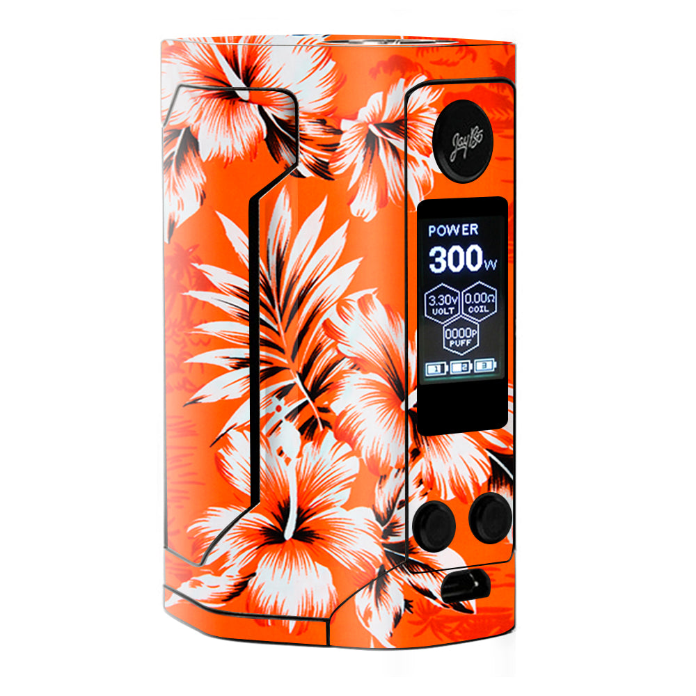  Orange Tropical Hibiscus Flowers Wismec Gen 3 300w Skin