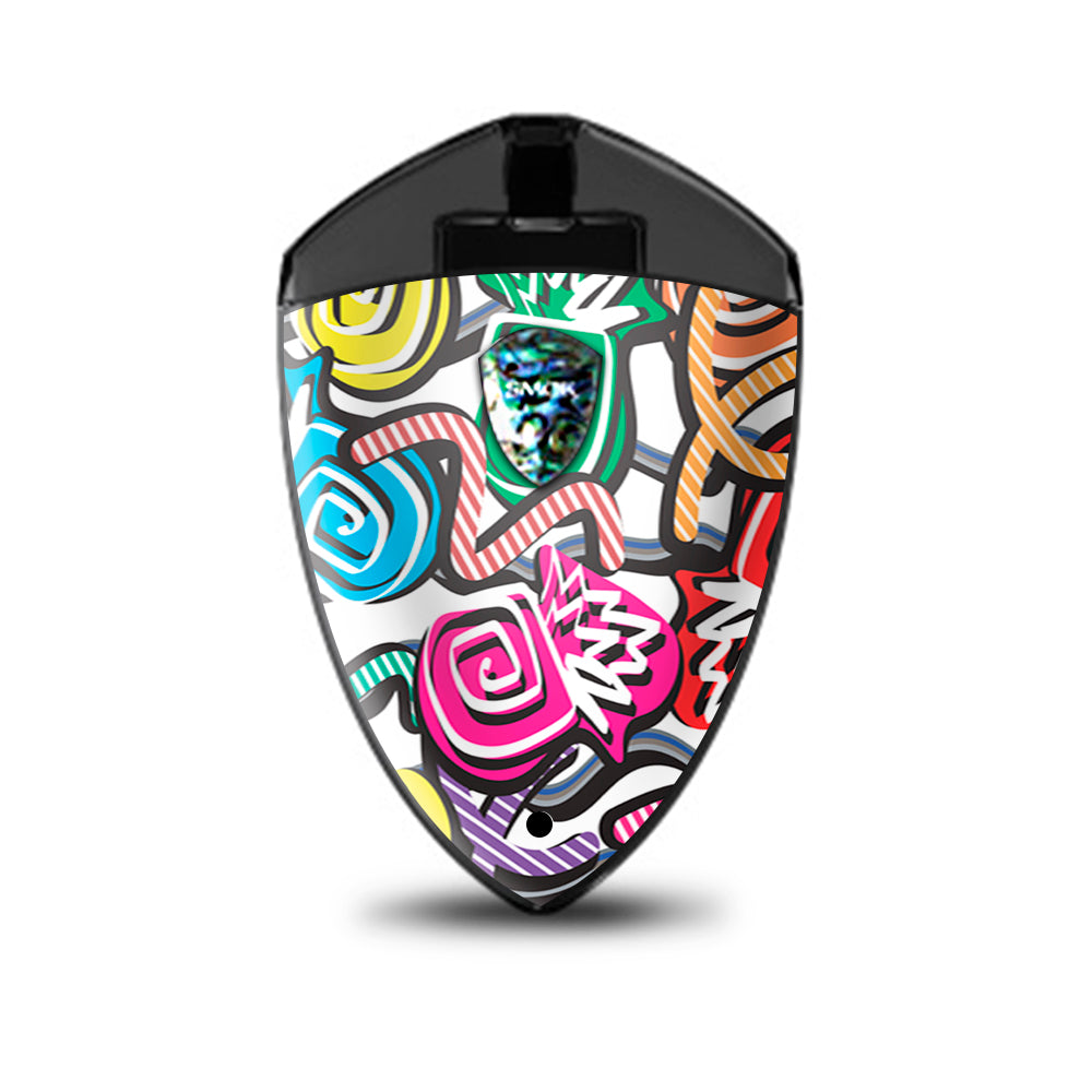  Squiggles Swirls Pop Art Smok Rolo Badge Skin