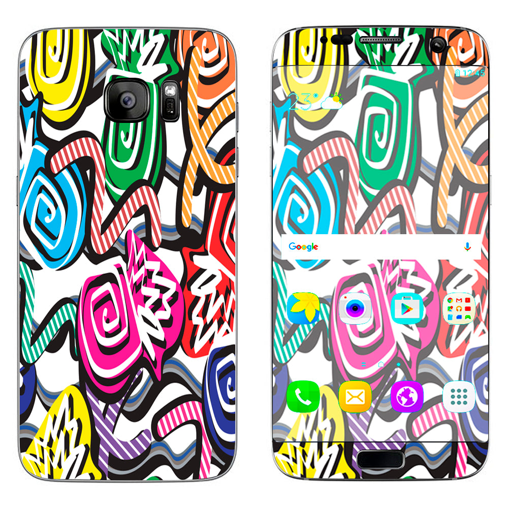  Squiggles Swirls Pop Art Samsung Galaxy S7 Edge Skin