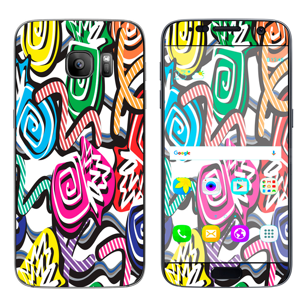  Squiggles Swirls Pop Art Samsung Galaxy S7 Skin