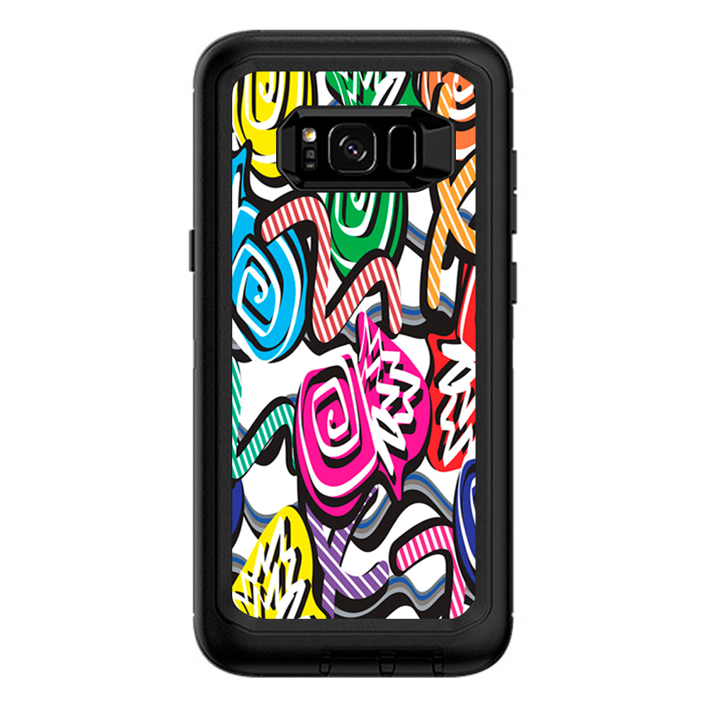  Squiggles Swirls Pop Art Otterbox Defender Samsung Galaxy S8 Plus Skin