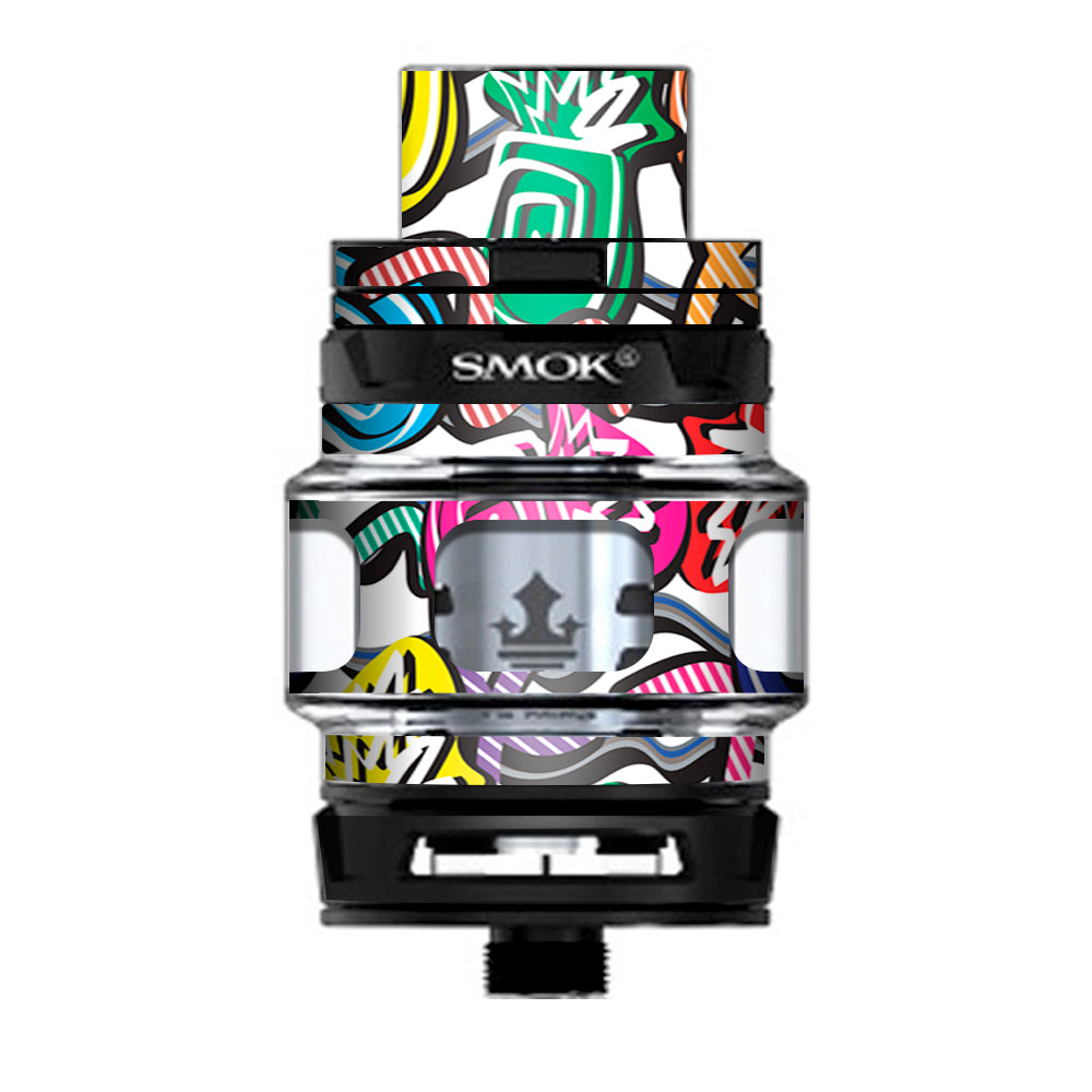  Squiggles Swirls Pop Art Prince TFV12 Tank Smok Skin