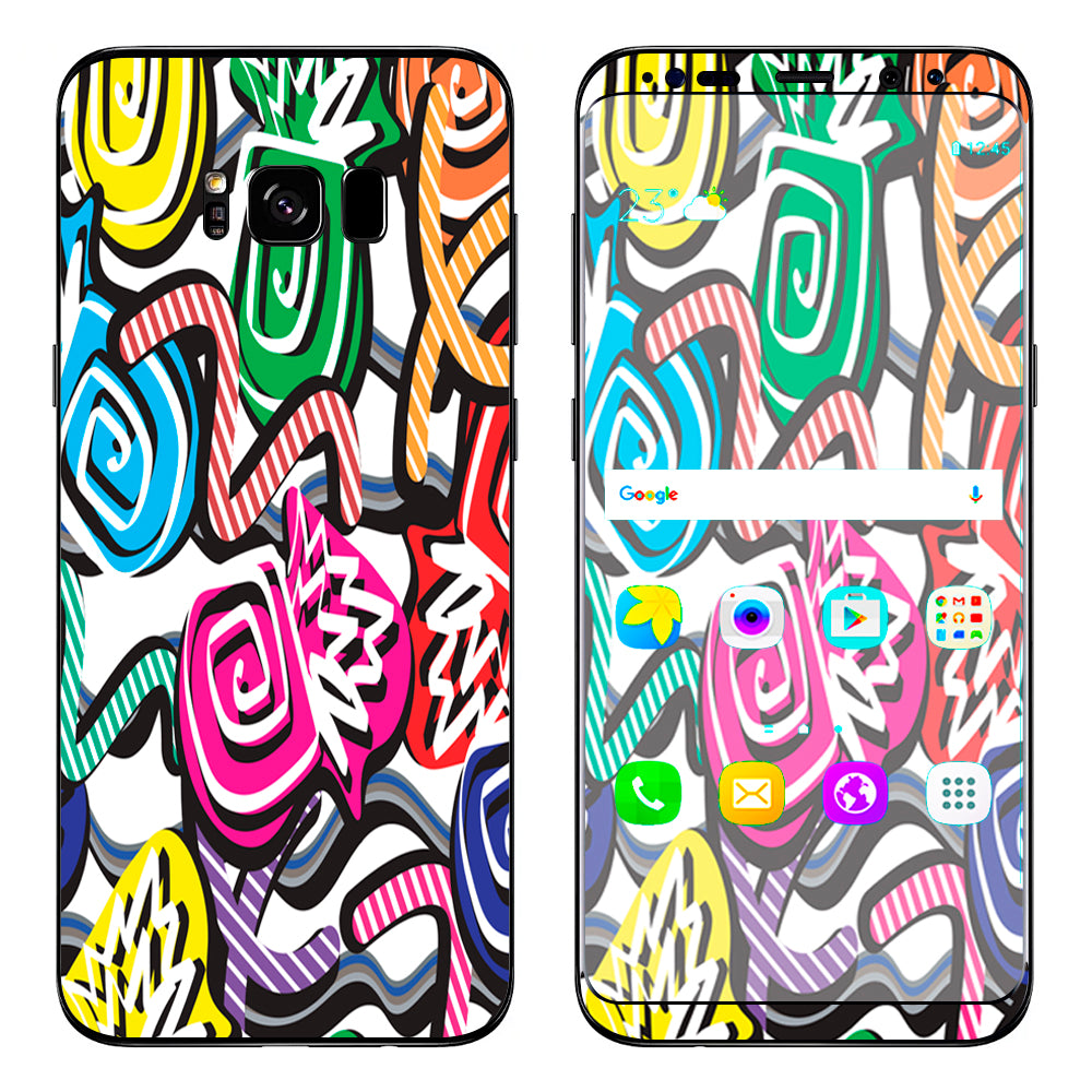 Squiggles Swirls Pop Art Samsung Galaxy S8 Skin
