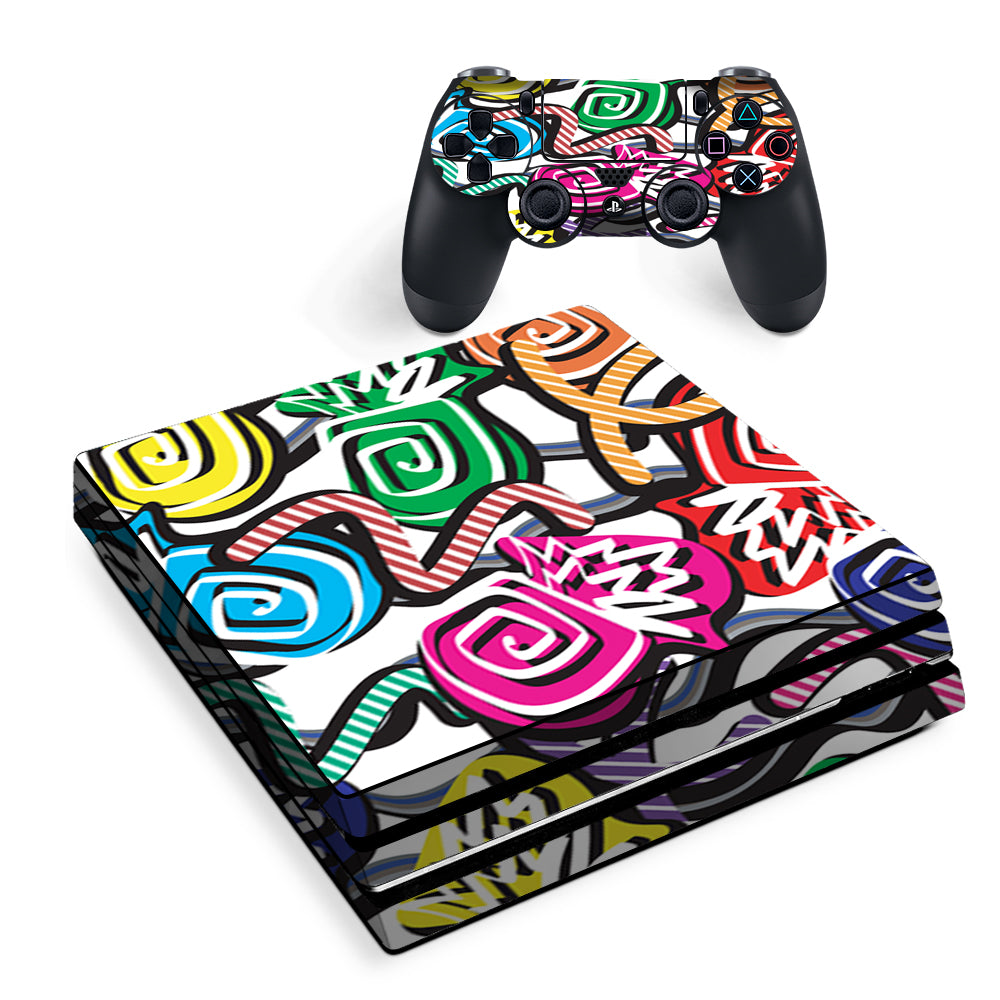 Squiggles Swirls Pop Art Sony PS4 Pro Skin