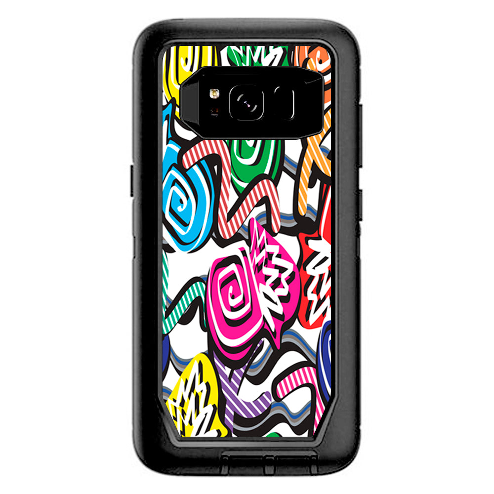  Squiggles Swirls Pop Art Otterbox Defender Samsung Galaxy S8 Skin