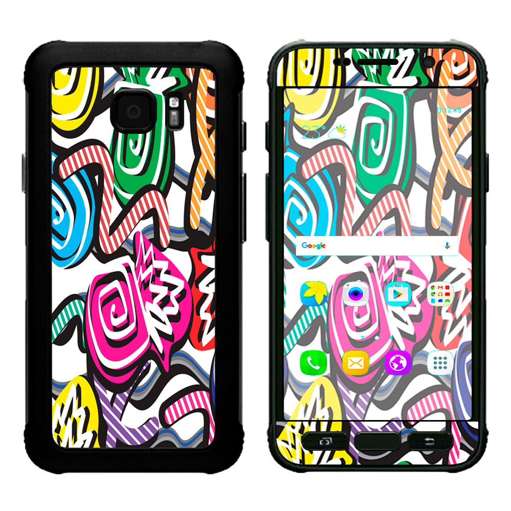  Squiggles Swirls Pop Art Samsung Galaxy S7 Active Skin