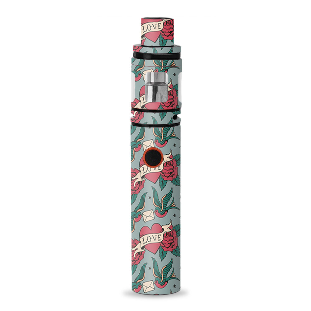  Love Heart Roses Birds Smok Stick V8 Skin