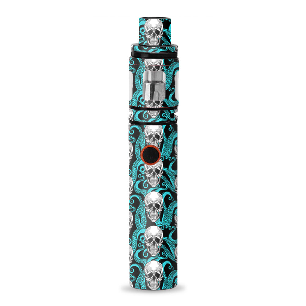  Skull Octopus Teal Black Smok Stick V8 Skin