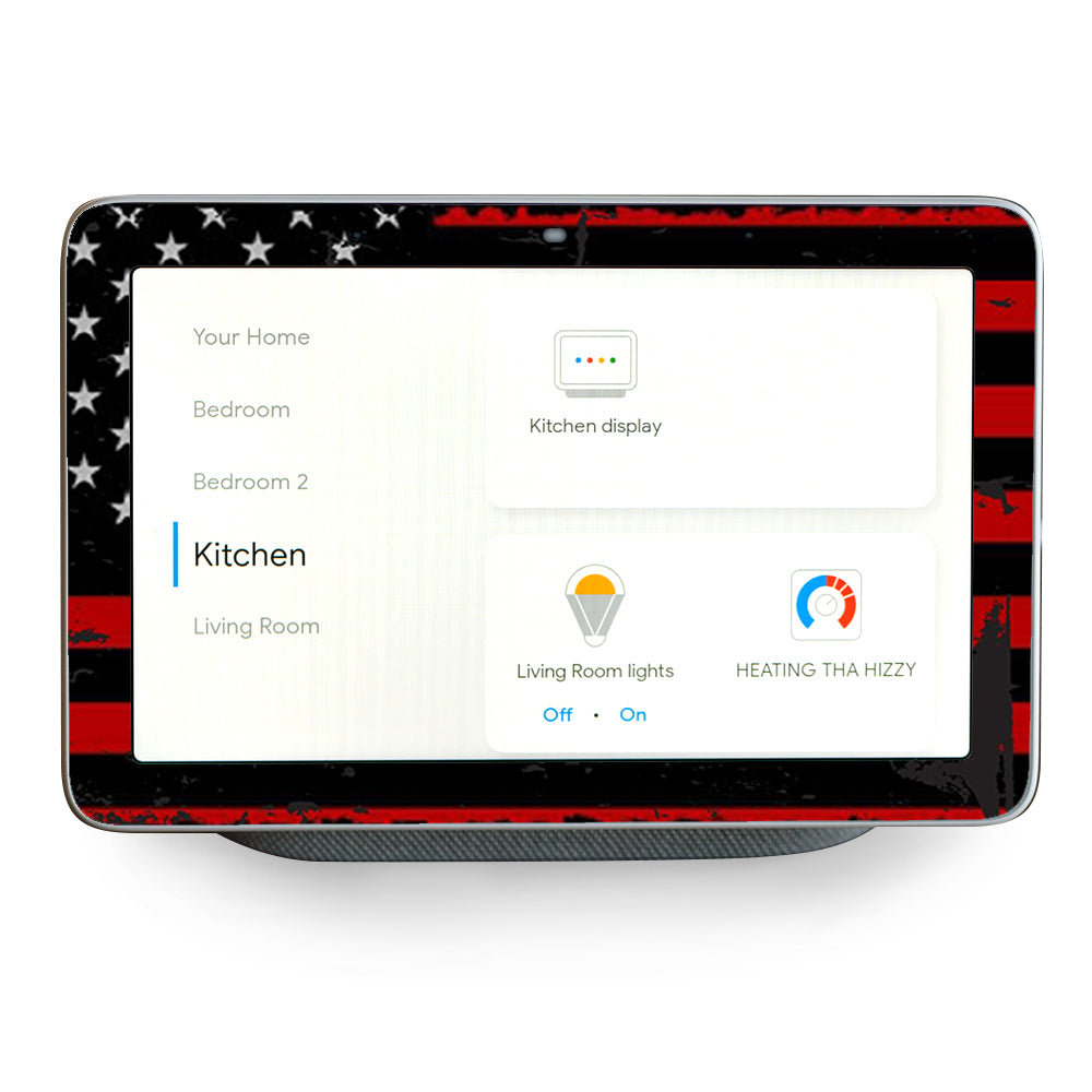 American Flag Black Red Punisher Google Home Hub Skin