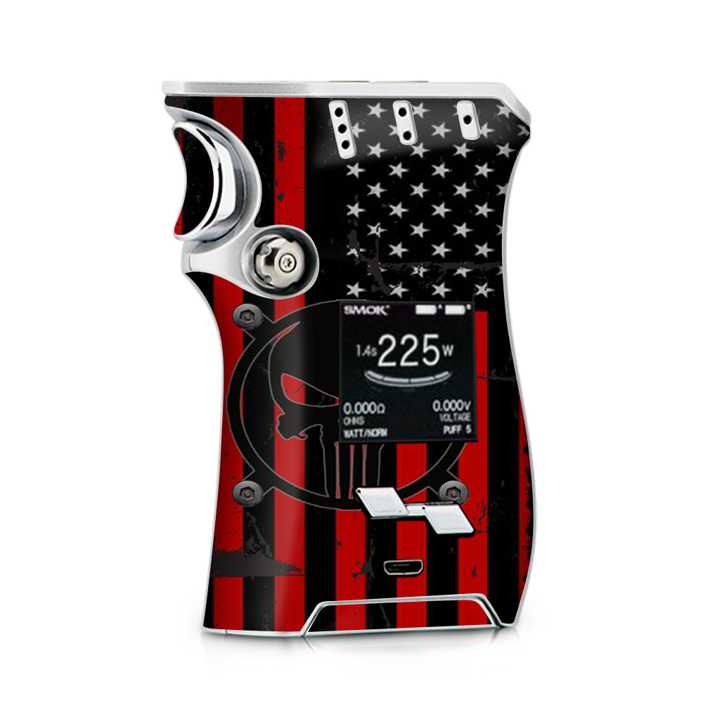 Skin Decal for Smok Mag & Tank Vape / Red american flag black punish Badge itsaskin.com Skin Decal for Smok Mag & Tank Vape / Red american flag black punish Badge itsaskin.com