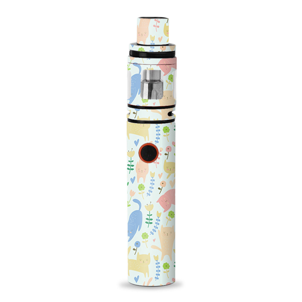  Cats Kittens Playful Flowers Smok Stick V8 Skin