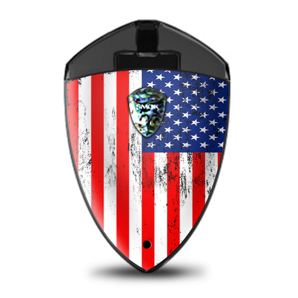  American Flag Distressed Red White Blue Smok Rolo Badge Skin